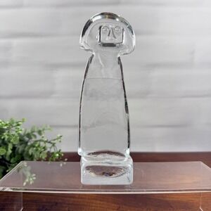 Kosta Boda Erik Hoglund Clear Glass Woman Figurine Sculpture Sweden Signed
